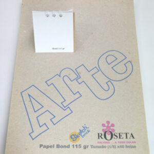 Block Argollado con pasta dura 1/8  con 64 hojas Bond 115 gr