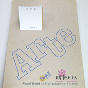 Block Argollado con pasta dura 1/8  con 32 hojas Bond 115 gr